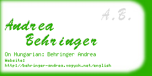 andrea behringer business card